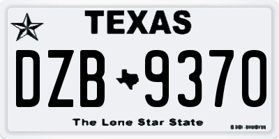 TX license plate DZB9370