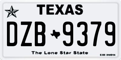 TX license plate DZB9379