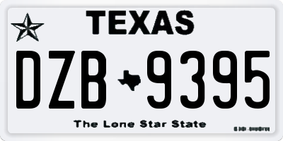 TX license plate DZB9395