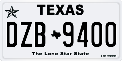TX license plate DZB9400