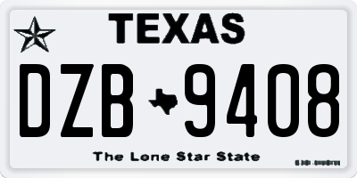 TX license plate DZB9408