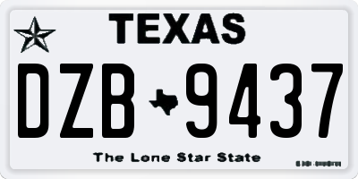 TX license plate DZB9437