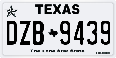 TX license plate DZB9439