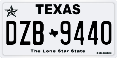 TX license plate DZB9440