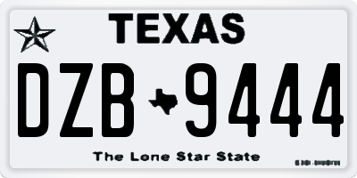 TX license plate DZB9444