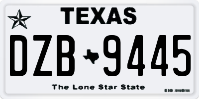 TX license plate DZB9445