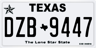 TX license plate DZB9447