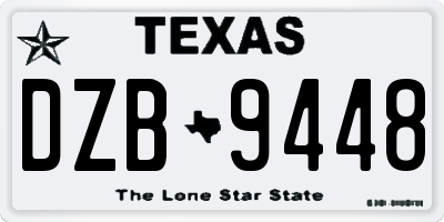 TX license plate DZB9448