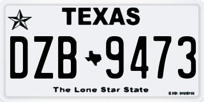 TX license plate DZB9473