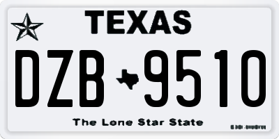 TX license plate DZB9510