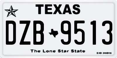 TX license plate DZB9513