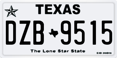 TX license plate DZB9515