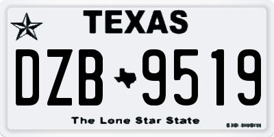 TX license plate DZB9519