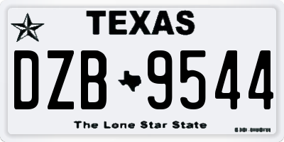 TX license plate DZB9544