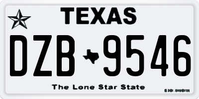 TX license plate DZB9546