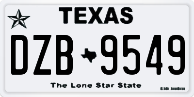 TX license plate DZB9549