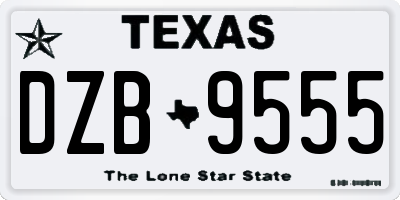 TX license plate DZB9555