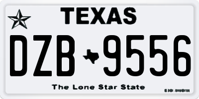 TX license plate DZB9556