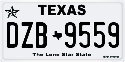 TX license plate DZB9559