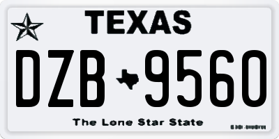 TX license plate DZB9560