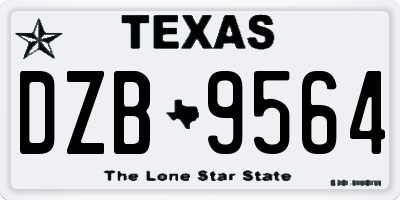 TX license plate DZB9564