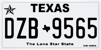 TX license plate DZB9565