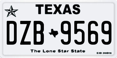 TX license plate DZB9569
