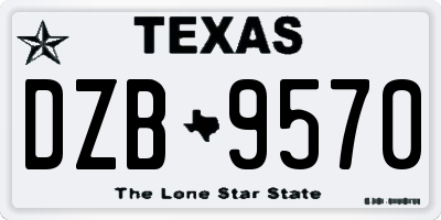TX license plate DZB9570