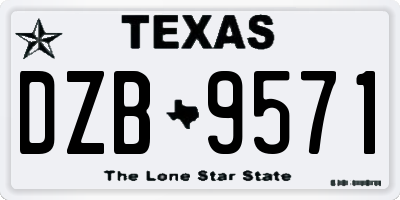 TX license plate DZB9571