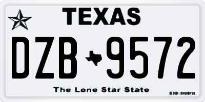 TX license plate DZB9572