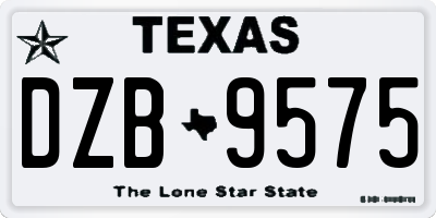 TX license plate DZB9575
