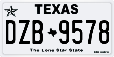 TX license plate DZB9578