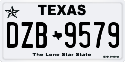 TX license plate DZB9579