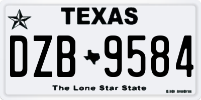 TX license plate DZB9584