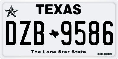 TX license plate DZB9586
