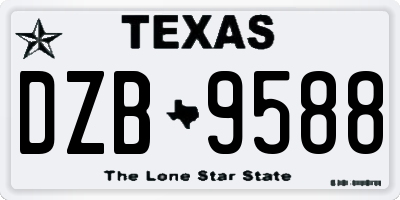 TX license plate DZB9588