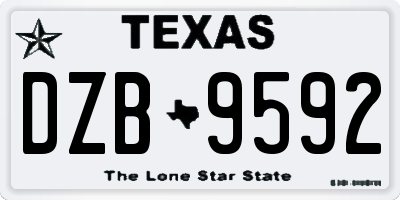 TX license plate DZB9592