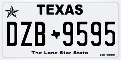 TX license plate DZB9595