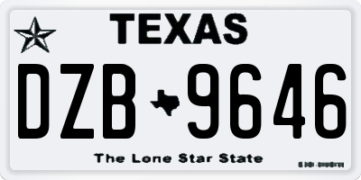 TX license plate DZB9646