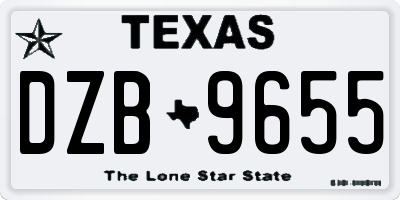 TX license plate DZB9655