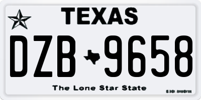 TX license plate DZB9658