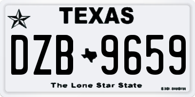 TX license plate DZB9659