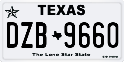 TX license plate DZB9660