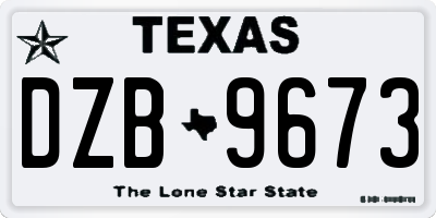 TX license plate DZB9673