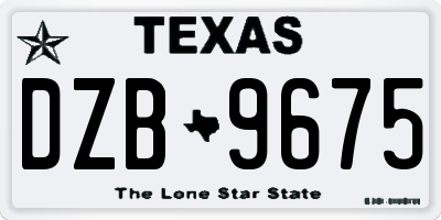 TX license plate DZB9675