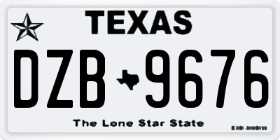 TX license plate DZB9676