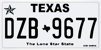 TX license plate DZB9677