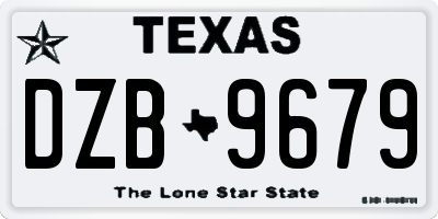 TX license plate DZB9679