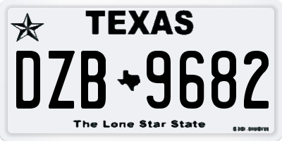 TX license plate DZB9682