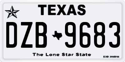 TX license plate DZB9683